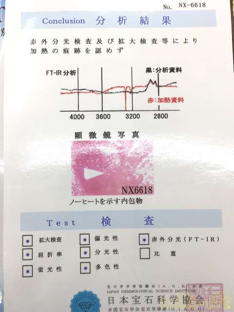 ノンヒート(非加熱)ルビーです。